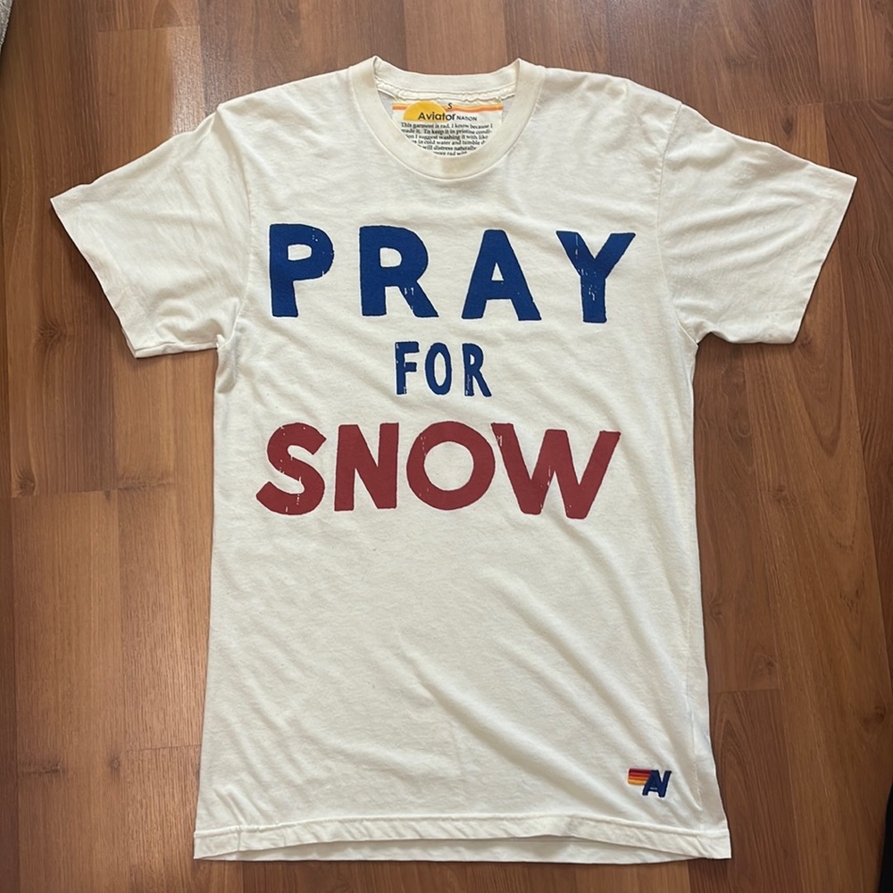 Aviator Nation Pray for snow tee size small